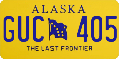 AK license plate GUC405