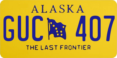 AK license plate GUC407