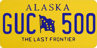 AK license plate GUC500