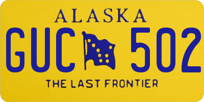 AK license plate GUC502