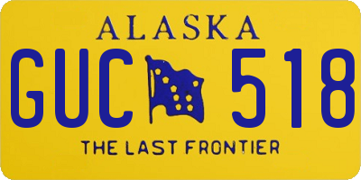 AK license plate GUC518