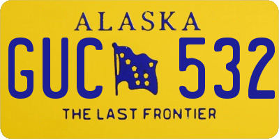 AK license plate GUC532