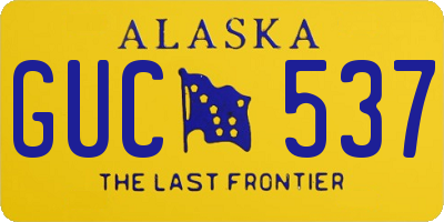 AK license plate GUC537