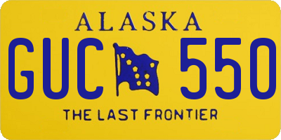 AK license plate GUC550