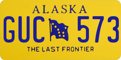 AK license plate GUC573