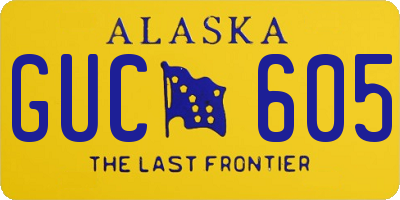 AK license plate GUC605