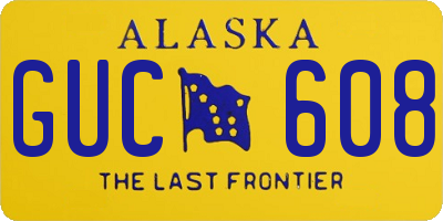 AK license plate GUC608