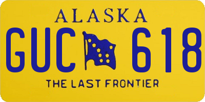 AK license plate GUC618