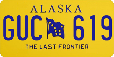 AK license plate GUC619