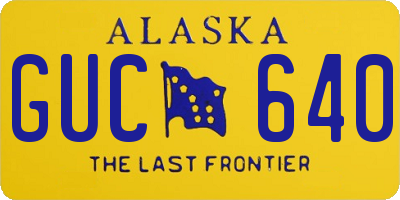 AK license plate GUC640