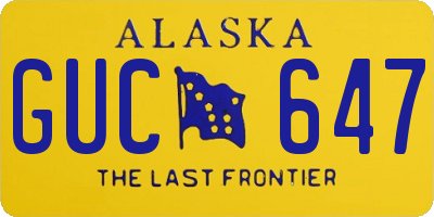 AK license plate GUC647