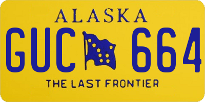 AK license plate GUC664