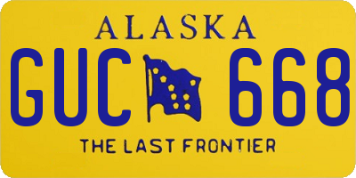 AK license plate GUC668