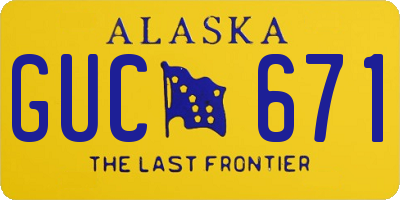 AK license plate GUC671