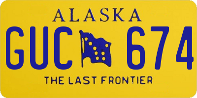 AK license plate GUC674