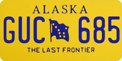 AK license plate GUC685