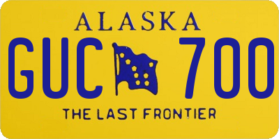 AK license plate GUC700