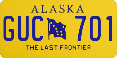 AK license plate GUC701