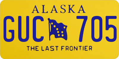 AK license plate GUC705