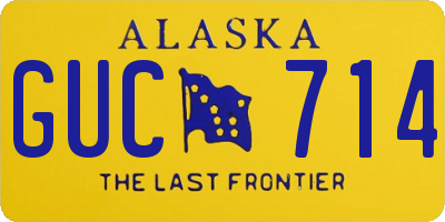 AK license plate GUC714