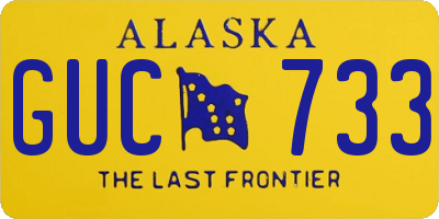 AK license plate GUC733