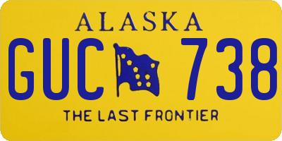 AK license plate GUC738