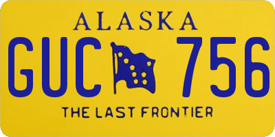 AK license plate GUC756