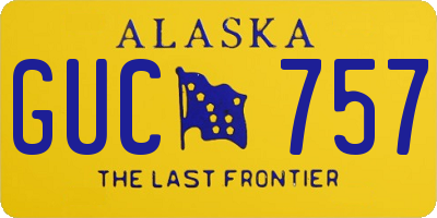 AK license plate GUC757