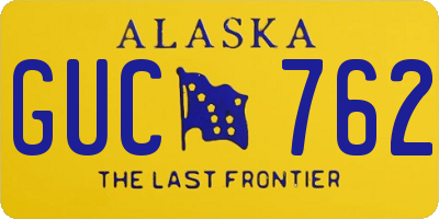 AK license plate GUC762