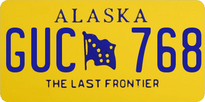 AK license plate GUC768