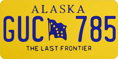 AK license plate GUC785