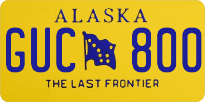 AK license plate GUC800