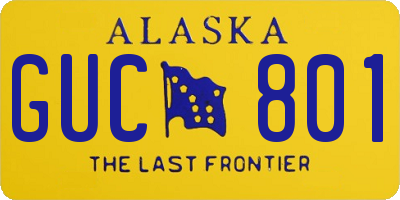 AK license plate GUC801