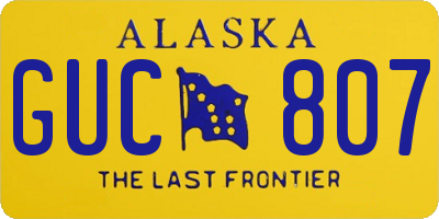 AK license plate GUC807