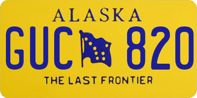 AK license plate GUC820