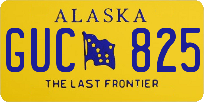 AK license plate GUC825