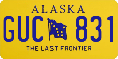 AK license plate GUC831