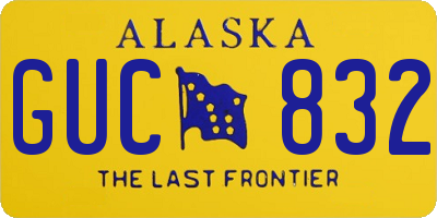 AK license plate GUC832
