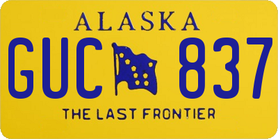 AK license plate GUC837