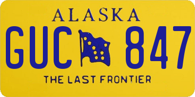 AK license plate GUC847