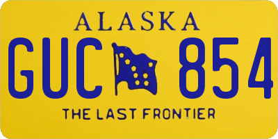 AK license plate GUC854