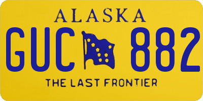 AK license plate GUC882