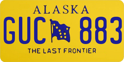 AK license plate GUC883