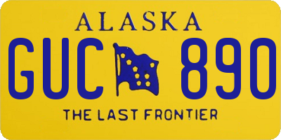 AK license plate GUC890