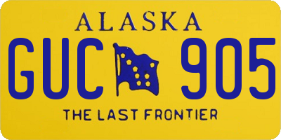 AK license plate GUC905