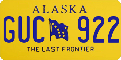 AK license plate GUC922