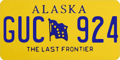 AK license plate GUC924