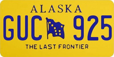 AK license plate GUC925