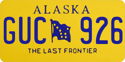 AK license plate GUC926