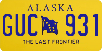 AK license plate GUC931